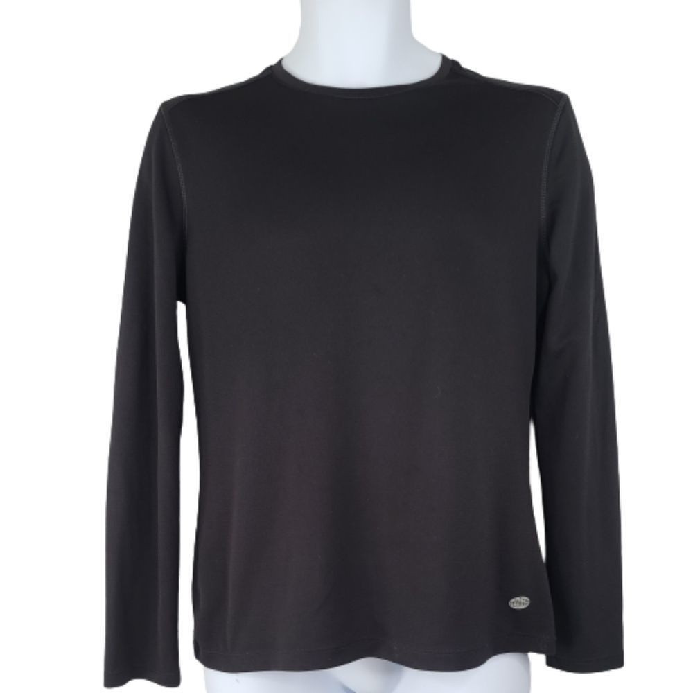 Reel Legend Medium Freeline Top Black Long Sleeve Fishing Crew Neck Outdoor
